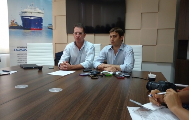 El Presidente de la Sociedad Portuaria Regional, Rene Puche y el Director de Asoportuaria, Alfredo Carbonell.