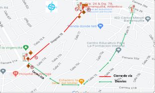 Cierres de vías a partir de mañana 9 de marzo