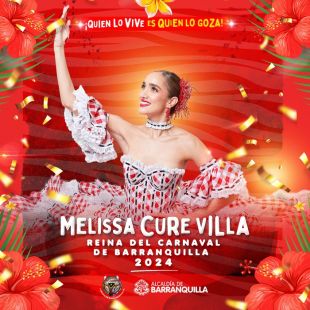 Junta Directiva designa a Melissa Cure Villa, Reina del Carnaval de Barranquilla 2024