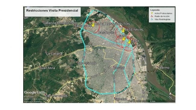 Cambios en movilidad por visita presidencial a Barranquilla