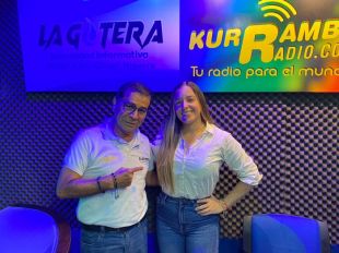 El periodista Luis &quot;El Chino&quot; Higuera y la candidata a la Alcaldía de Soledad, Lidys Moreno, luego de ser entrevistada en el programa &quot;La Gotera&quot;