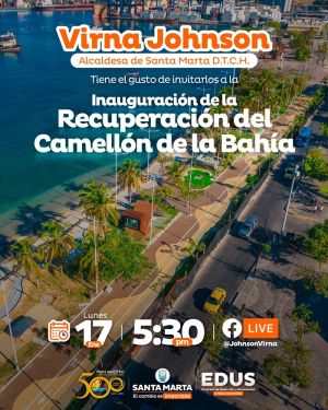 El Cambio es Imparable: alcaldesa Virna Johnson entregará obra de recuperación del Camellón de la Bahía