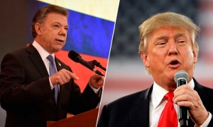 Juan Manuel Santos y Donald Trump