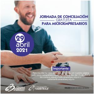 El 29 de abril, Jornada Gratuita de Conciliación para microempresarios