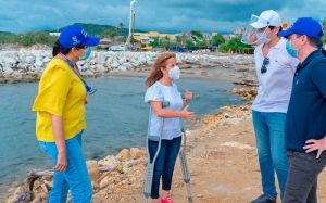 Gobernadora del Atlántico inspeccionó avances en las obras de la plaza de Puerto Colombia