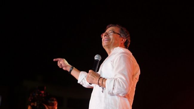 Gustavo Petro, durante el lanzamiento del Pacto histórico en Barranquilla