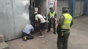 Policía rescata tres caninos que encerraron en un taller de radiadores durante la cuarentena