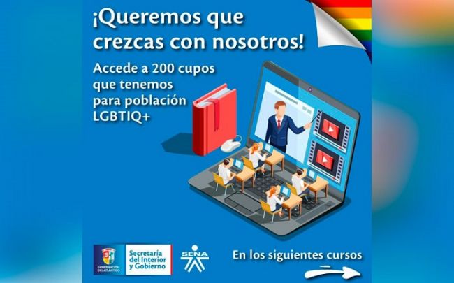 Gobernación y Sena ofrecen 200 cupos en cursos virtuales para sector social LGBTI del Atlántico