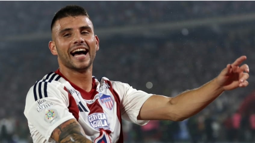 Steven Rodríguez, celebra el gol del triunfo 2-1 ante Nacional