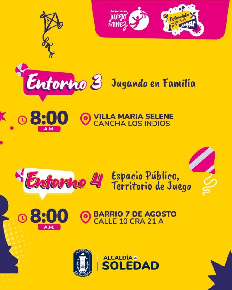 Soledad celebra el Día de la Niñez 2026 con jornada recreativa en cinco puntos