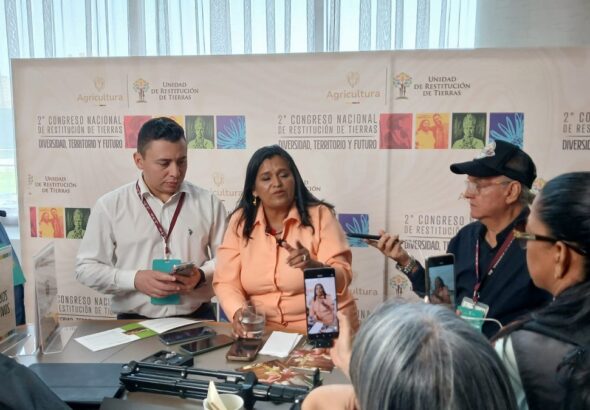 Jaqueline Campos Rincón, Secretaría General de la Unidad de Restitución de Tierras, durante el evento en Barranquilla