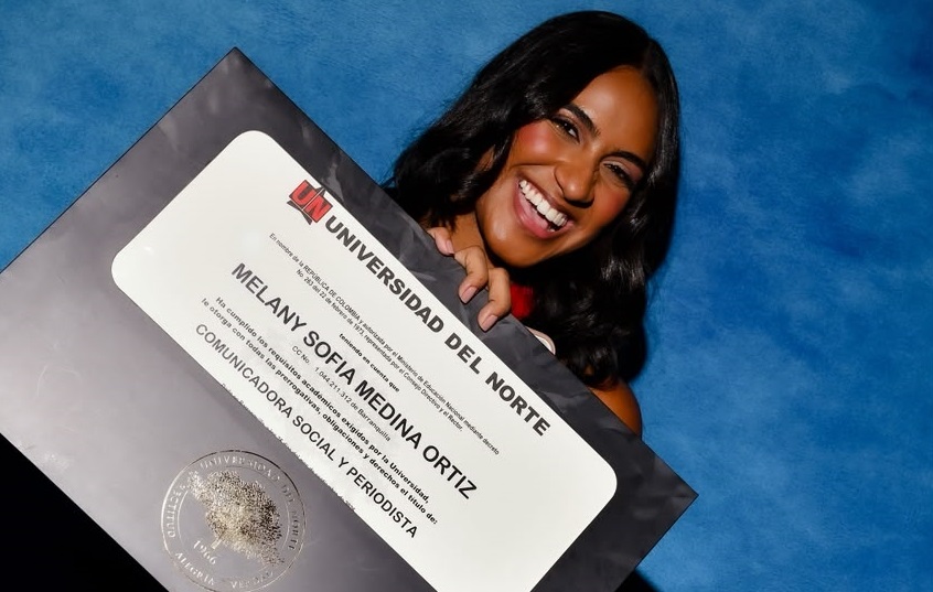 Melany Medina, durante la ceremonia de graduación